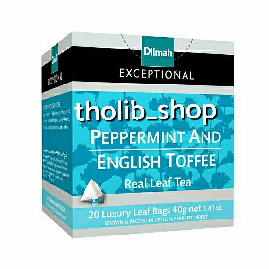 

Dilmah exceptional peppermint and English toffee 20's 40gr box