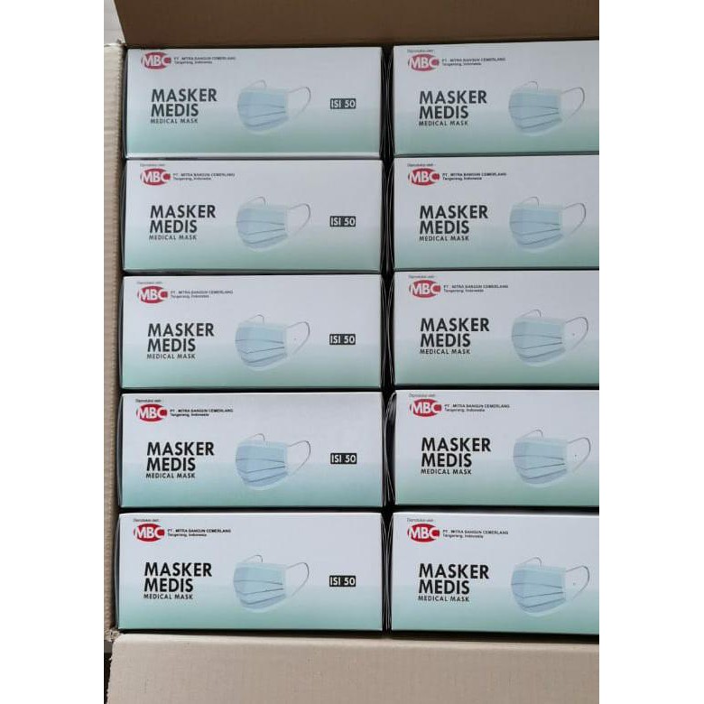 MASKER MEDIS KEMENKES RI AKD/MEDICAL MASK/MASKER 3 PLY-MBC ISI 50