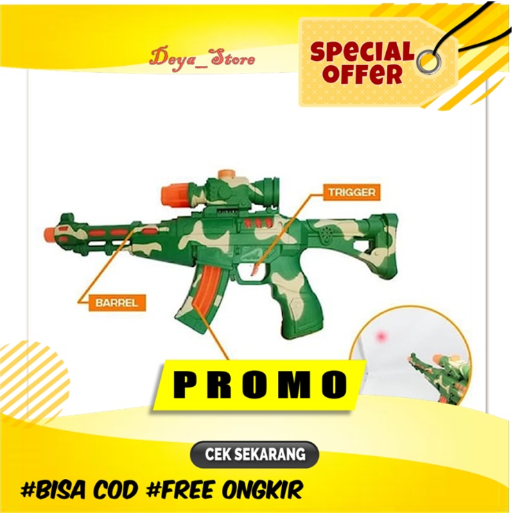 Pistol Mainan Anak Bunyi Dan Nyala Murah Mainan Edukasi Tembak Tembakan Bunyi Laser AK47 Nerf FORCE 