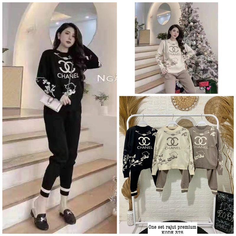 SETELAN RAJUT CHANEL IMPORT PREMIUM  /ONE SET IMPORT BKK