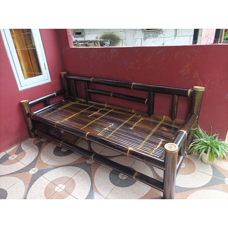 BANGKU TERAS BAMBU HITAM