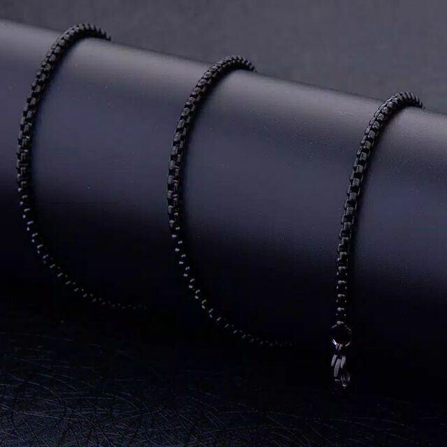 Kalung Rantai MCI Titanium 316L Import Anti Karat Pria Wanita (Tidak Termasuk Bandulan) - HITAM