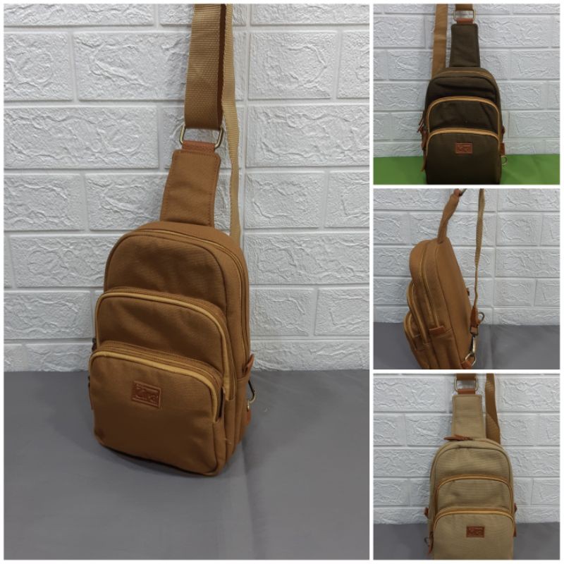 Sling bag  Kanvas, Tas Selempang Kanvas, Sling bag pria, Tas Selempang pria