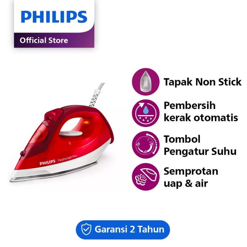 philips gc1424 45 setrika uap   steam iron free buble   kardus