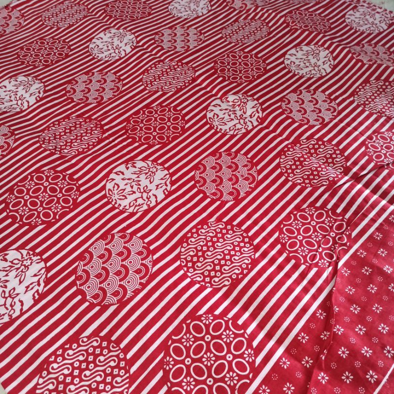 kain batik Pekalongan merah putih bahan seragam sekolah SD MI sederajat CRN