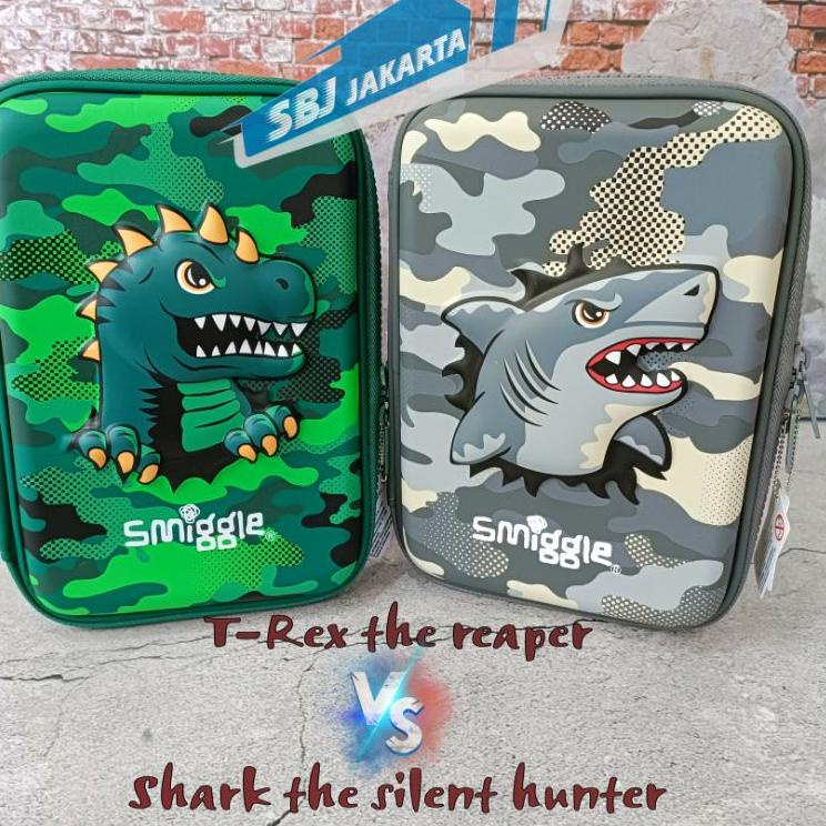 

Terlaris Kotak Pensil Smiggle Original TREX / Tempat Pensil Smiggle Original 3D EVA waterproof TREX SHARK ,,