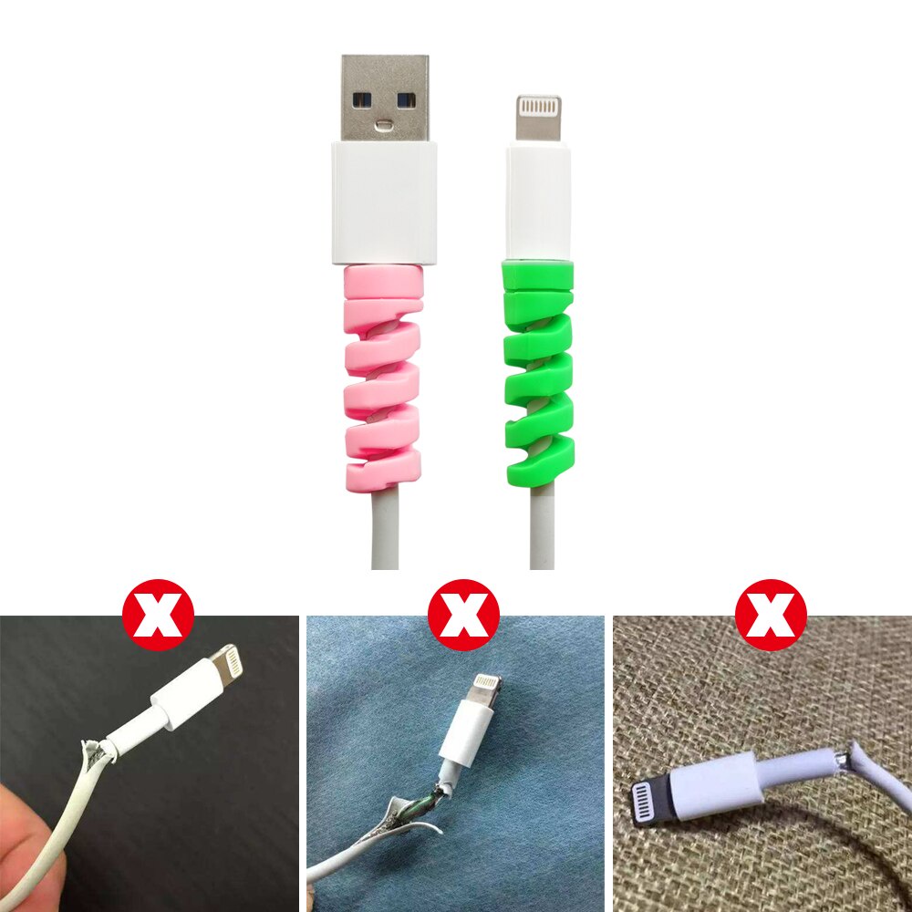 [Spiral Cable Protector Cable Winder Clip] [Phones Charging CableSilicone Cable winder Protective]