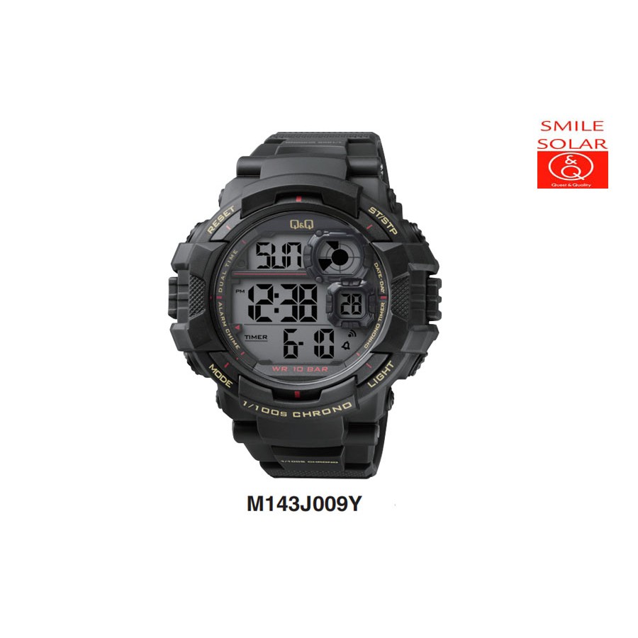 Jam Tangan Pria Casual Sporty Rubber Digital Original Q&amp;Q QnQ QQ M143 M143J Diameter Besar