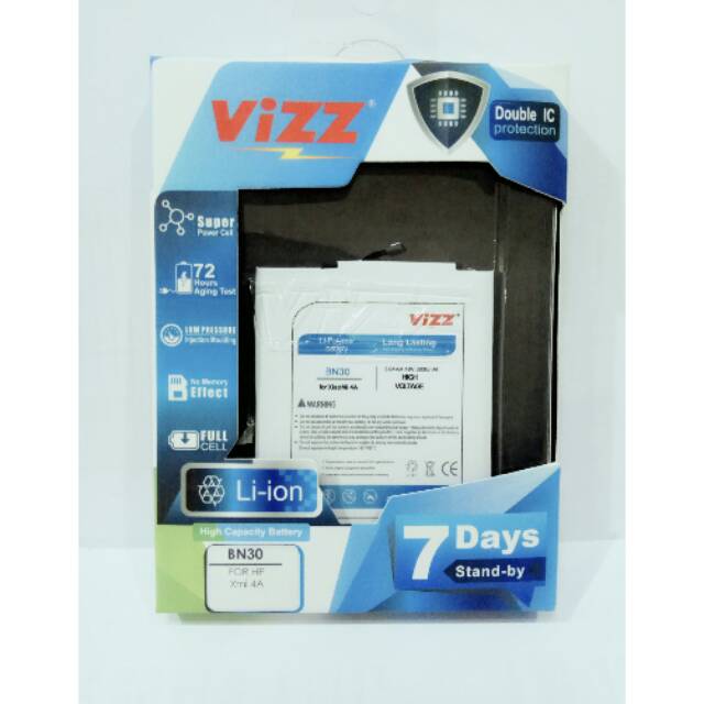 Baterai batt batre battery double power vizz xiomi xiaomi redmi 4a bn30 bn-30