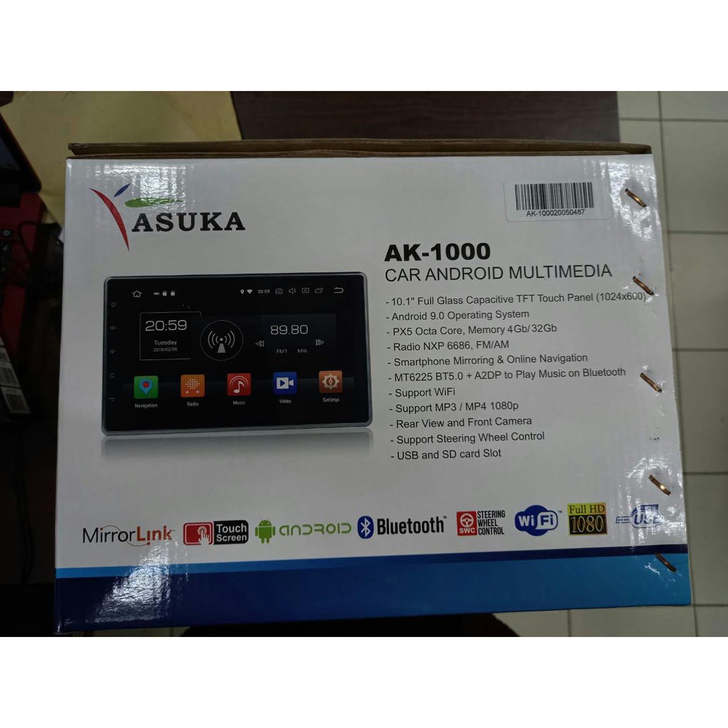 Head Unit Android 10inch AK-1000 DL+bonus kamera nakamichi