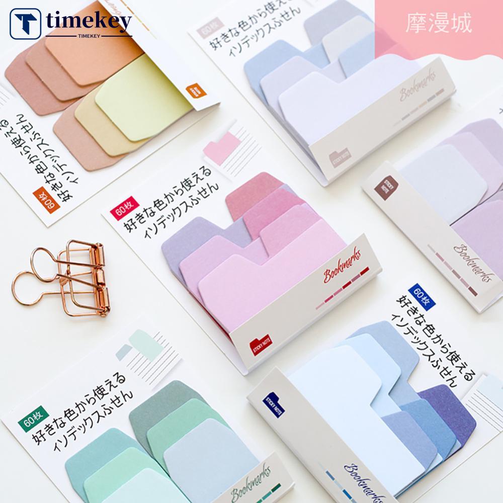 Timekey 60 Lembar / set Sticky Notes Warna Gradasi Gaya Korea E5T7