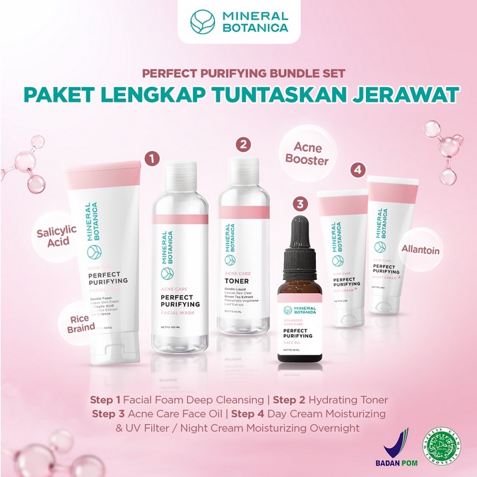 MINERAL BOTANICA PERFECT PURIFYING - Facial Foam | Facial Wash | Cream | Serum | Face Oil (Serum Penghilang Bekas Jerawat) | Toner ❤ jselectiv ❤ SKINCARE UNTUK KULIT BERJERAWAT MINERAL BOTANICA - ORI✔️BPOM✔️COD✔️