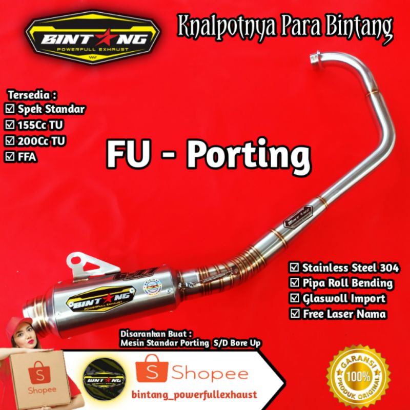 Knalpot Drag Fu Porting 155cc