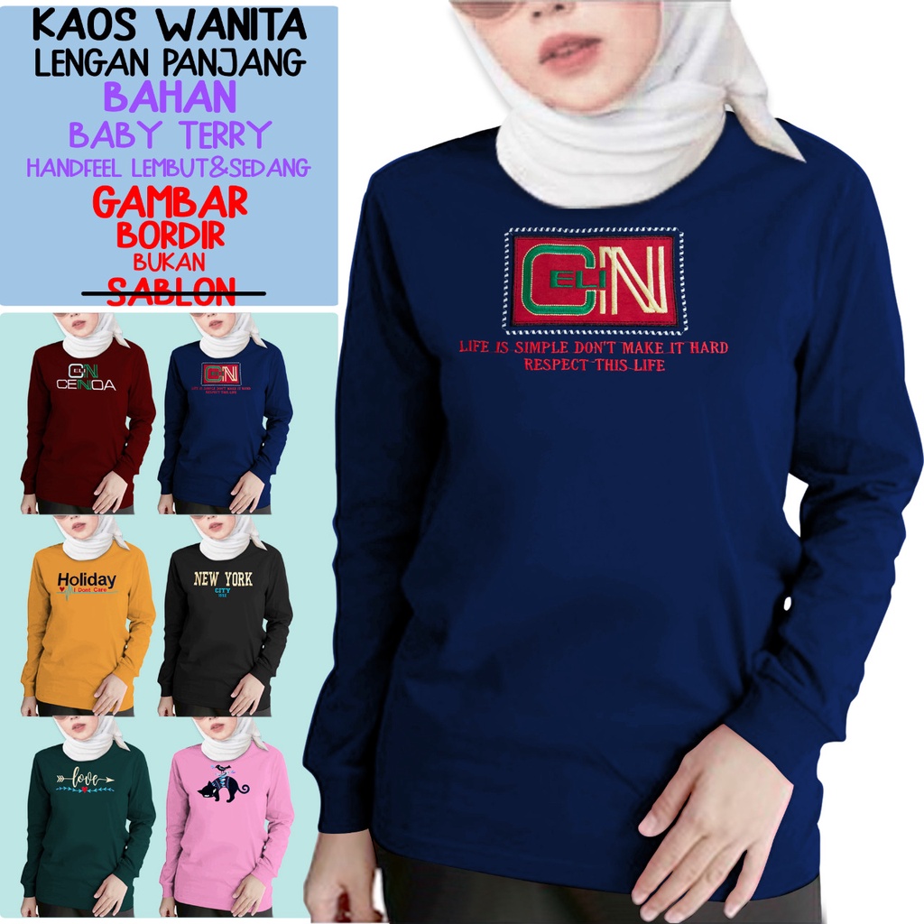 ATASAN  KAOS TANGAN PANJANG WANITA KAOS TANGAN PANJANG WANITA