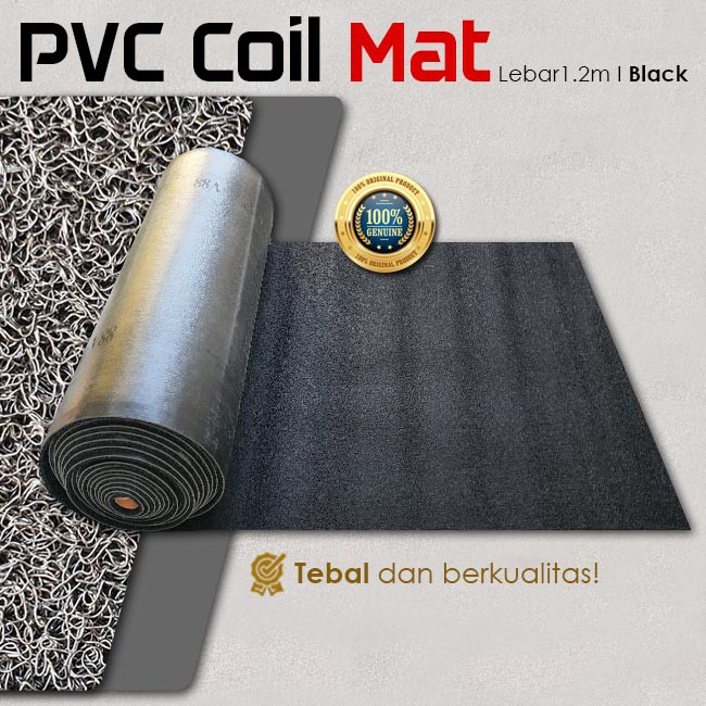 [CSI PVC Mie] Karpet PVC Mie BLACK Lebar 1.20 M (Dijual Meteran) - Full Meteran