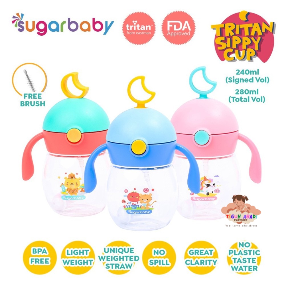 [TA] Sugar Baby TRITAN Sippy Cup STAR / MOON - Botol Minum Bayi