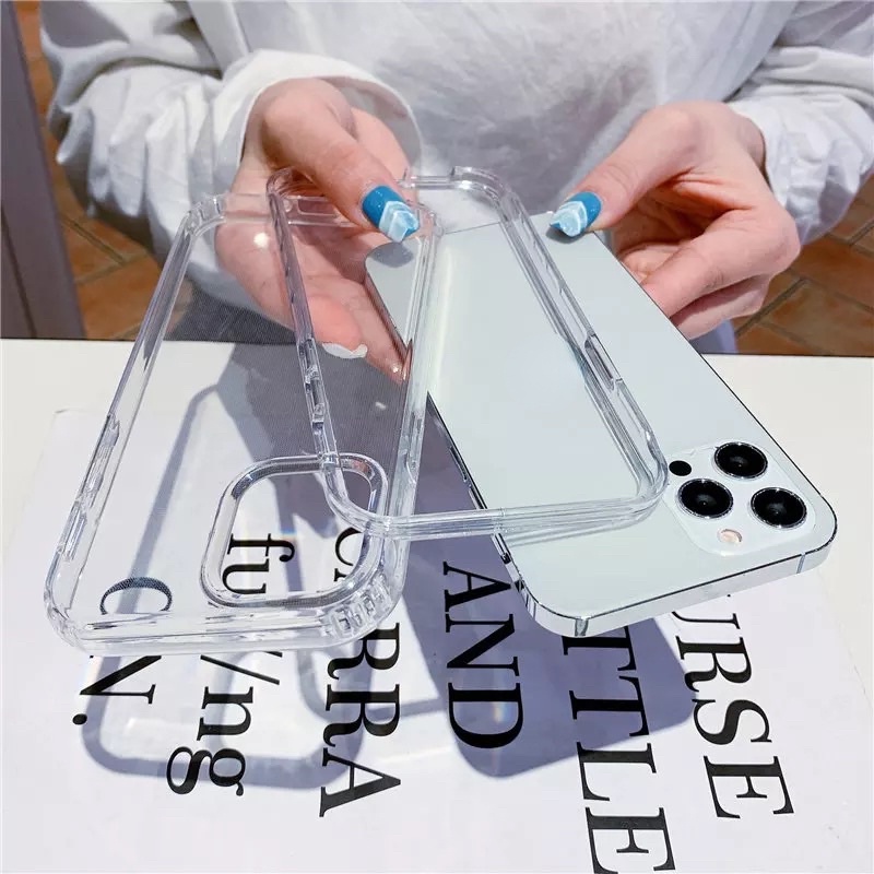 2in1 Hard Case Transparan Bumper Tebal Cover iPhone 13 13Pro 14Promax 12 12Pro 11Promax 11 XS XR X XSMAX