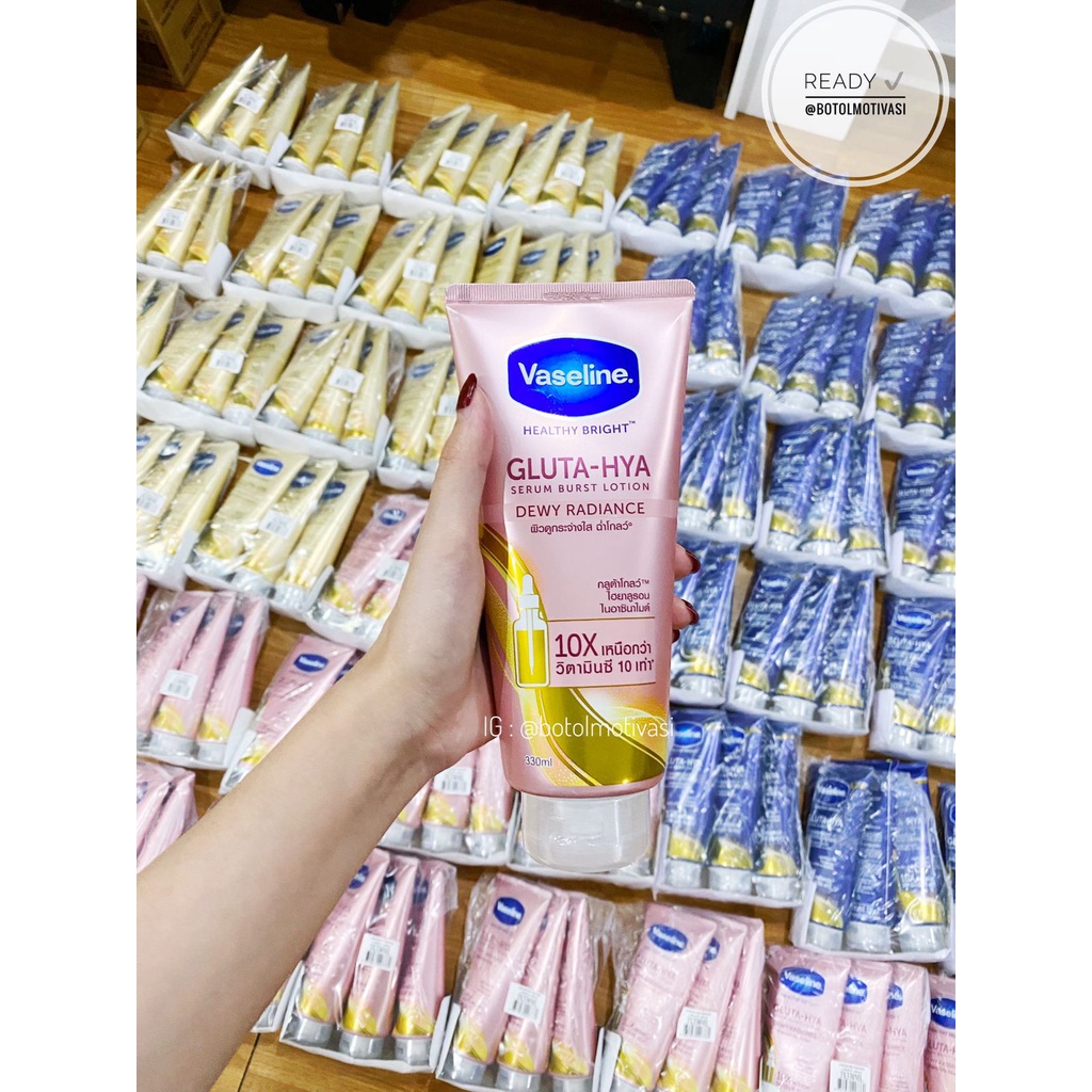 READY STOCK- VASELINE made in thailand - GLUTA HYA DEWY RADIANCE WARNA PINK 330ml *