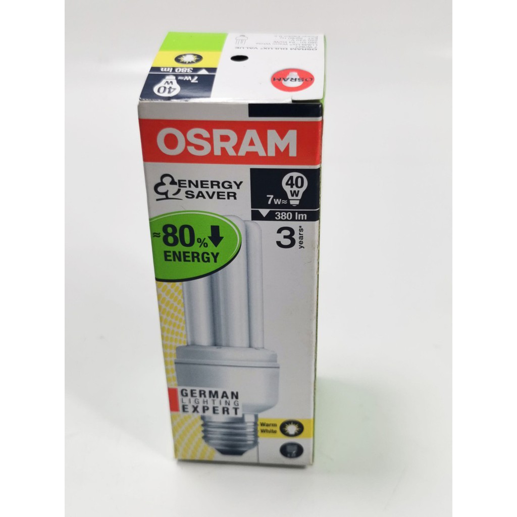 cahaya kuning 7w Lampu Bohlam 2U PLC OSRAM Dulux Value 7 Watt