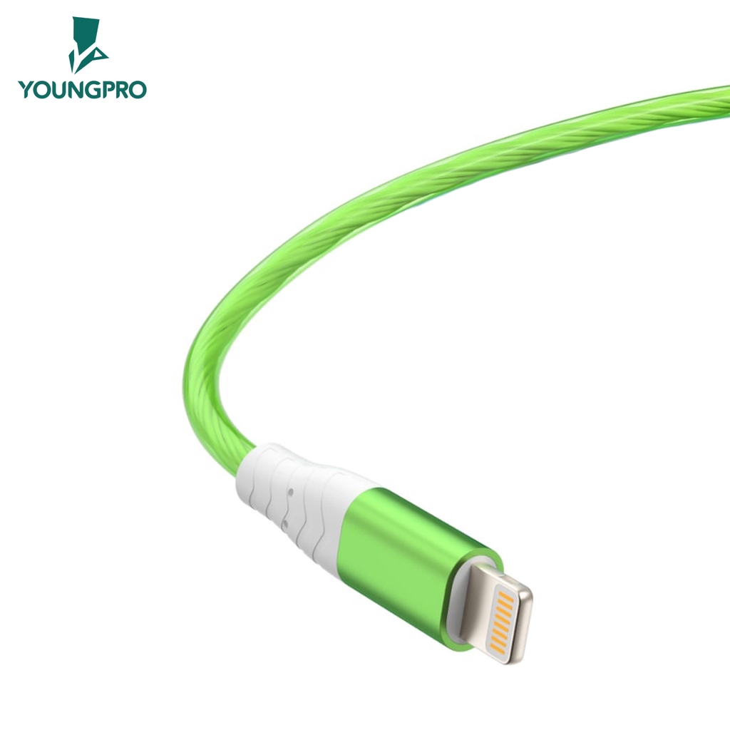 YOUNGPRO CG100i Kabel Data LED IPHONE USB Glowing Flowing Fast Charging QC3.0 Fast Transfer Data  KABEL DATA NATAL