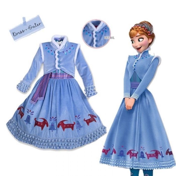 Promo Gaun Pesta Anak Perempuan Baju Kostum Frozen Anna Winter  Gaun Ultah Limited
