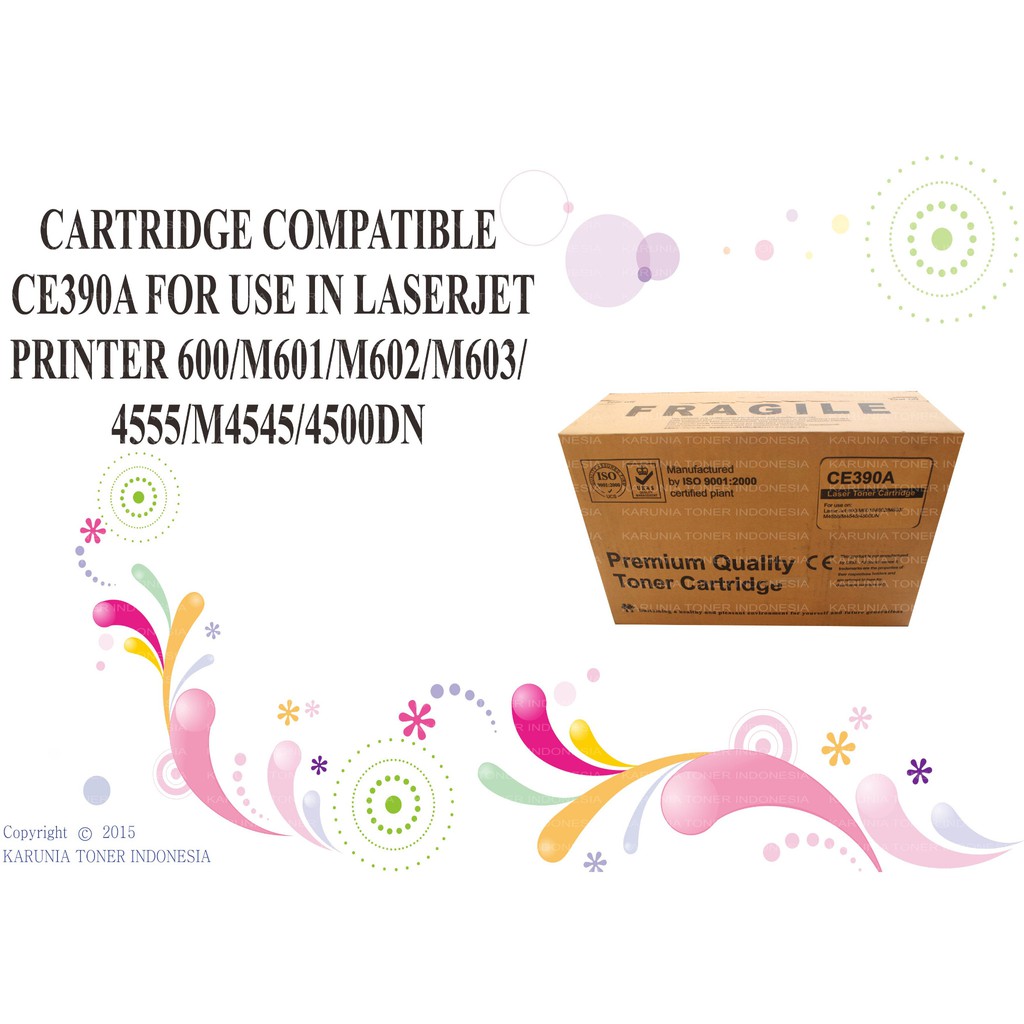 CARTRIDGE COMPATIBLE CE390A FOR USE IN LASERJET PRINTER 600/M601/M602