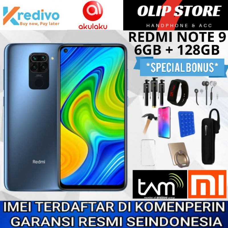   XIAOMI REDMI NOTE 9 6/128 RAM 6GB RAM 4GB GARANSI RESMI