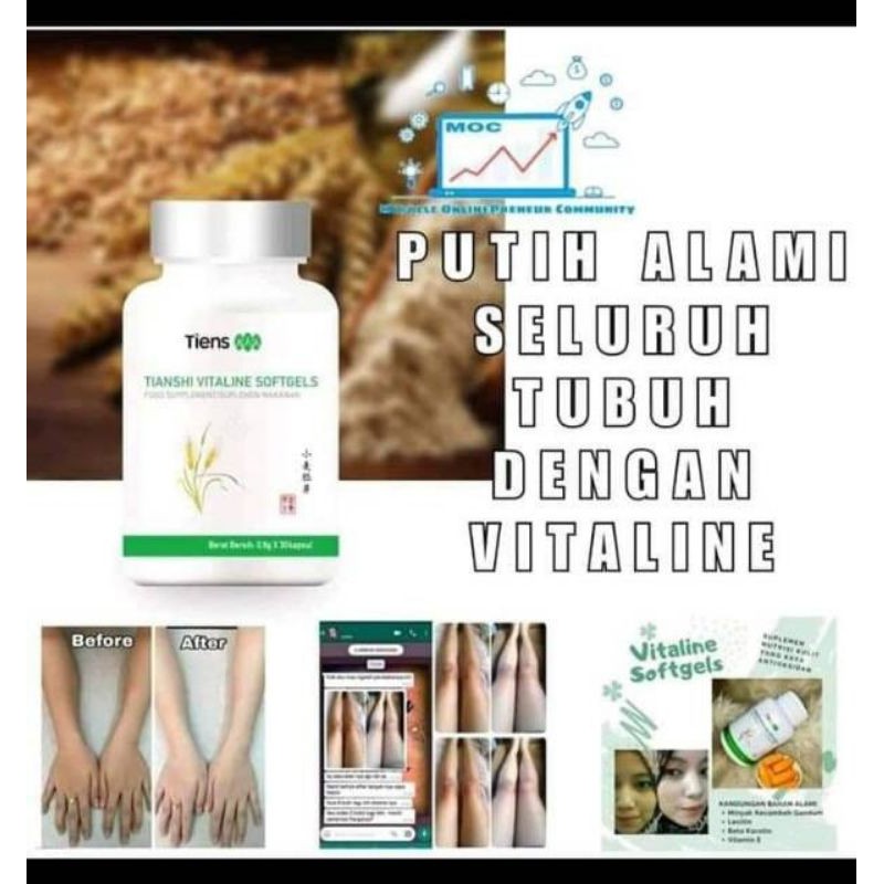 vitaline softgel ORI Tiens / Pemutih Badan / Sleeping Mask