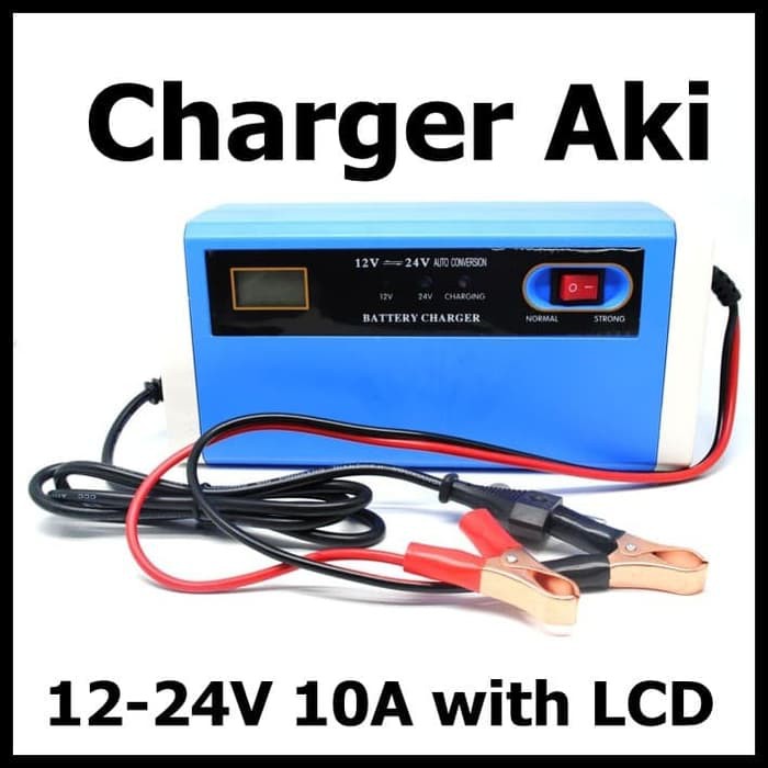 Taffware Charger Aki Mobil Motor Lead Acid 12V 24V 10A with LCD UD21