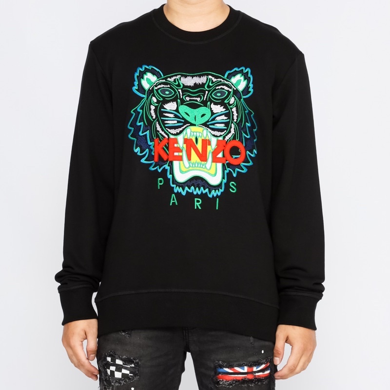 Ken. Tiger Crewneck Black Green