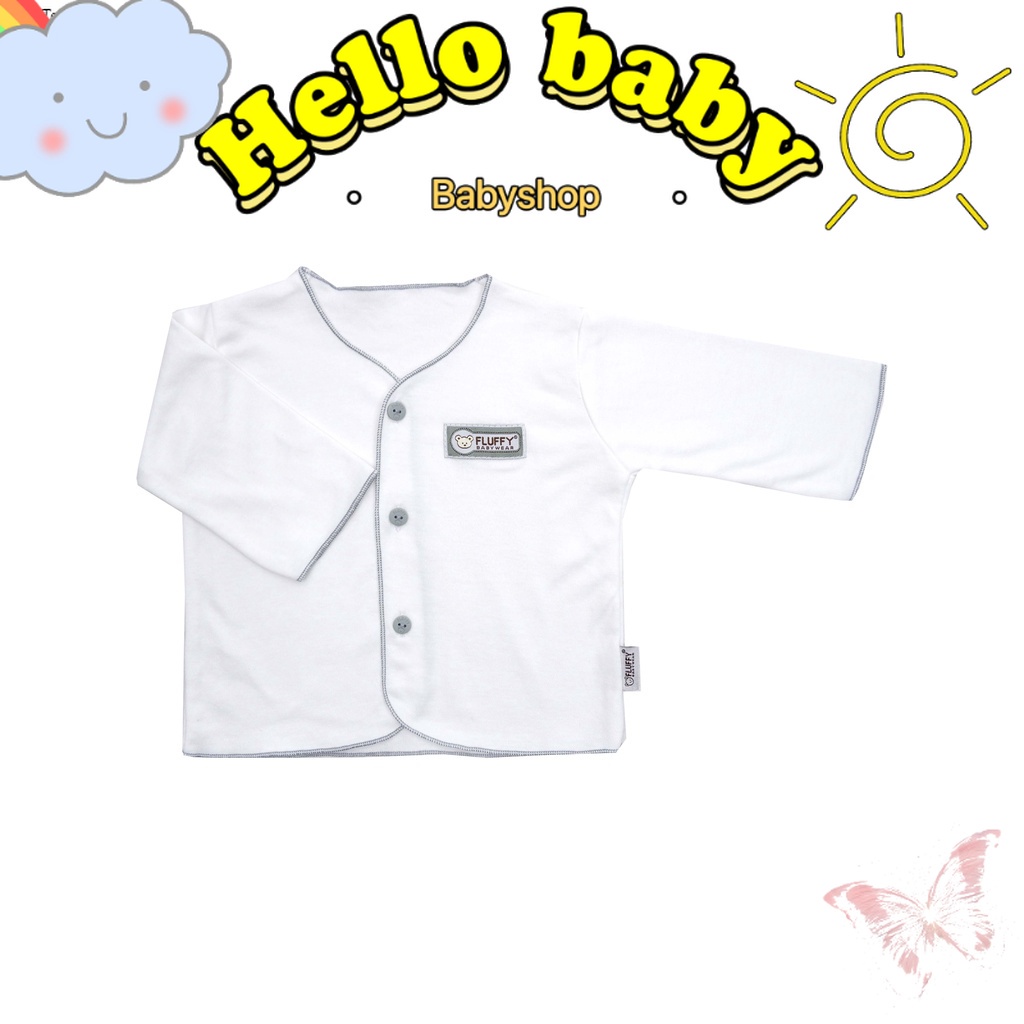 FLUFFY Baju Lengan Panjang Abu (Isi 3Pcs) ABU Newborn