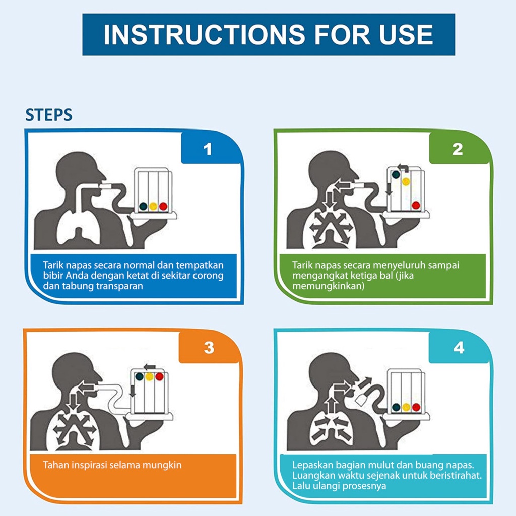 Nesco SQ-01 Three Balls Spirometer - Alat Bantu Pernapasan Dalam