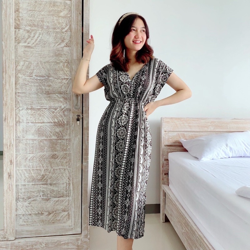 hsy.id-Daster manohara etnik kekinian/ Daster manohara rayon bali/Dress Bali-etnik darkturkis