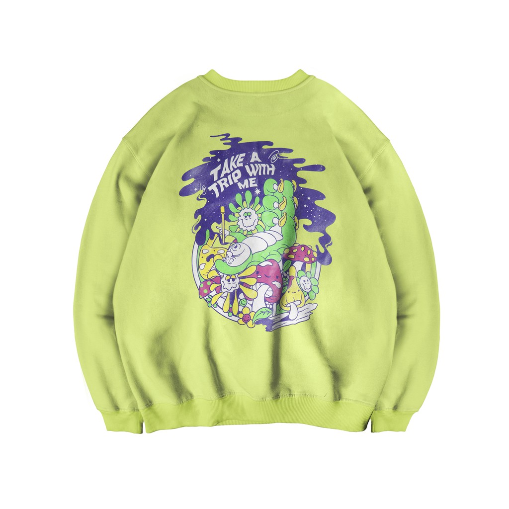 TAKE A TRIP CN - CREWNECK ORI NAUGHTY.TM SWEATER PRIA/WANITA GREEN