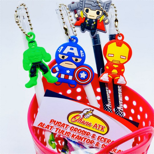 

Pulpen Gel AVENGERS PREMIUM Karet Pen Gel plus Penghapus