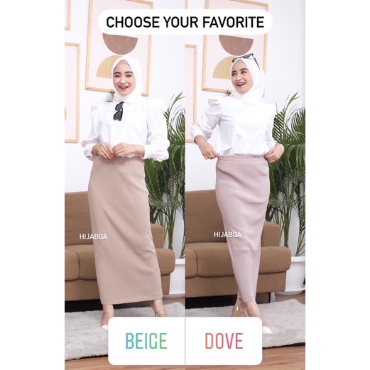 HIJABQA - Rok Plisket Span Premium / Pleated Skirt / Rok Span Panjang