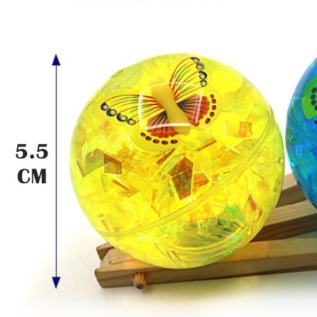 [ORGM] Mainan Anak Bouncy Glitter Ball Bola dengan Lampu LED Kelap Kelip