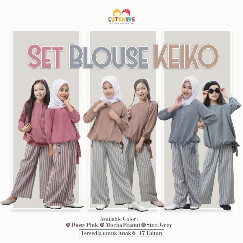 SET BLOUSE KEIKO & CELANA KULOT (READY STOCK)