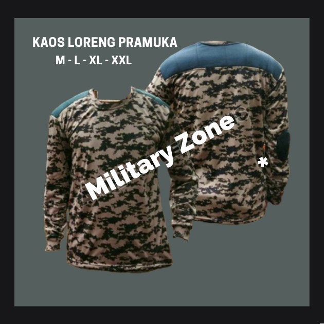 COD GROSIR BAJU  KAOS LORENG PRAMUKA  LAPANGAN CAMO 