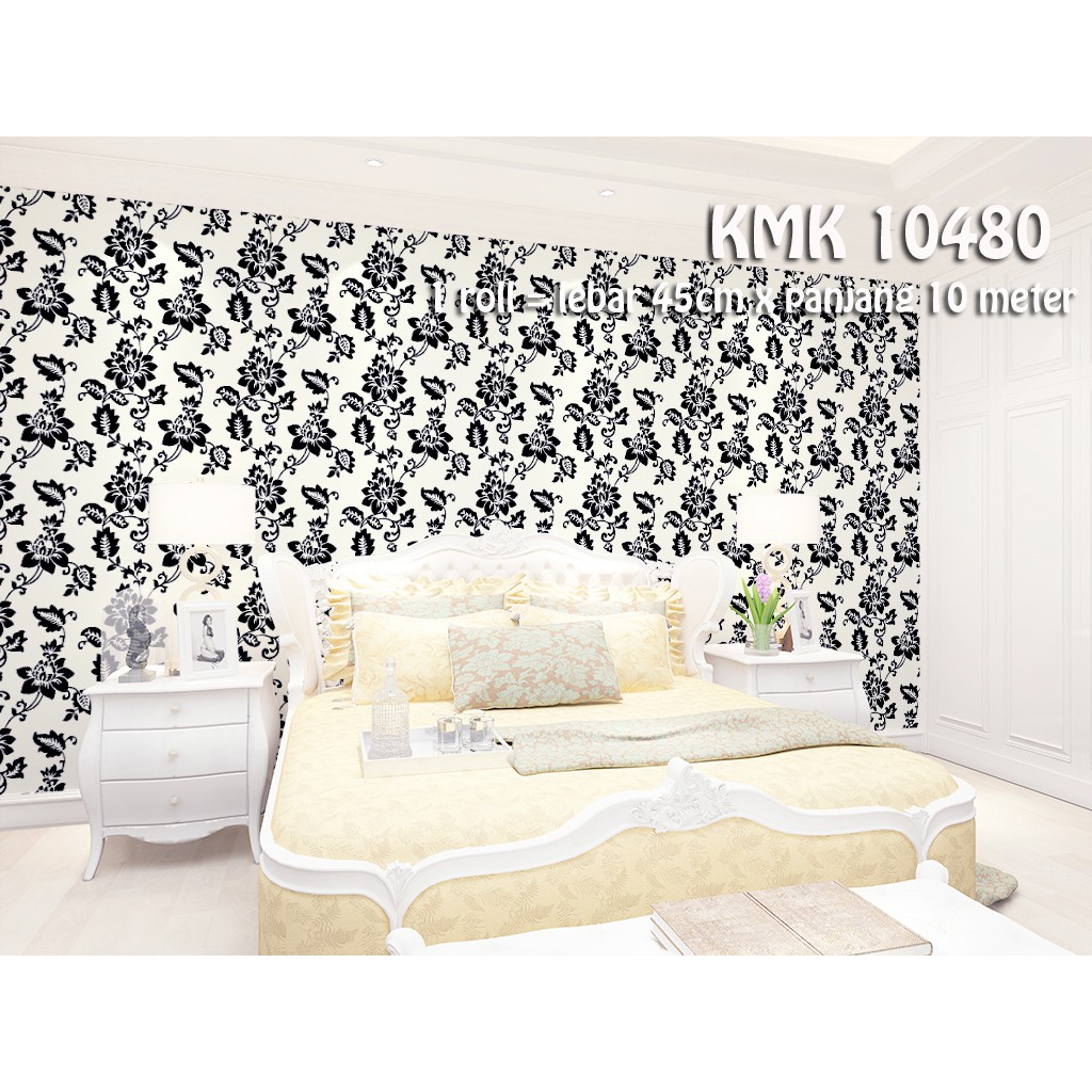 GD 10480  WALLPAPER DINDING BUNGA HITAM WALLSTICKER WALL STIKER TEMBOK HOTEL MEWAH KAMAR TIDUR RUANG TAMU PINTU LEMARI