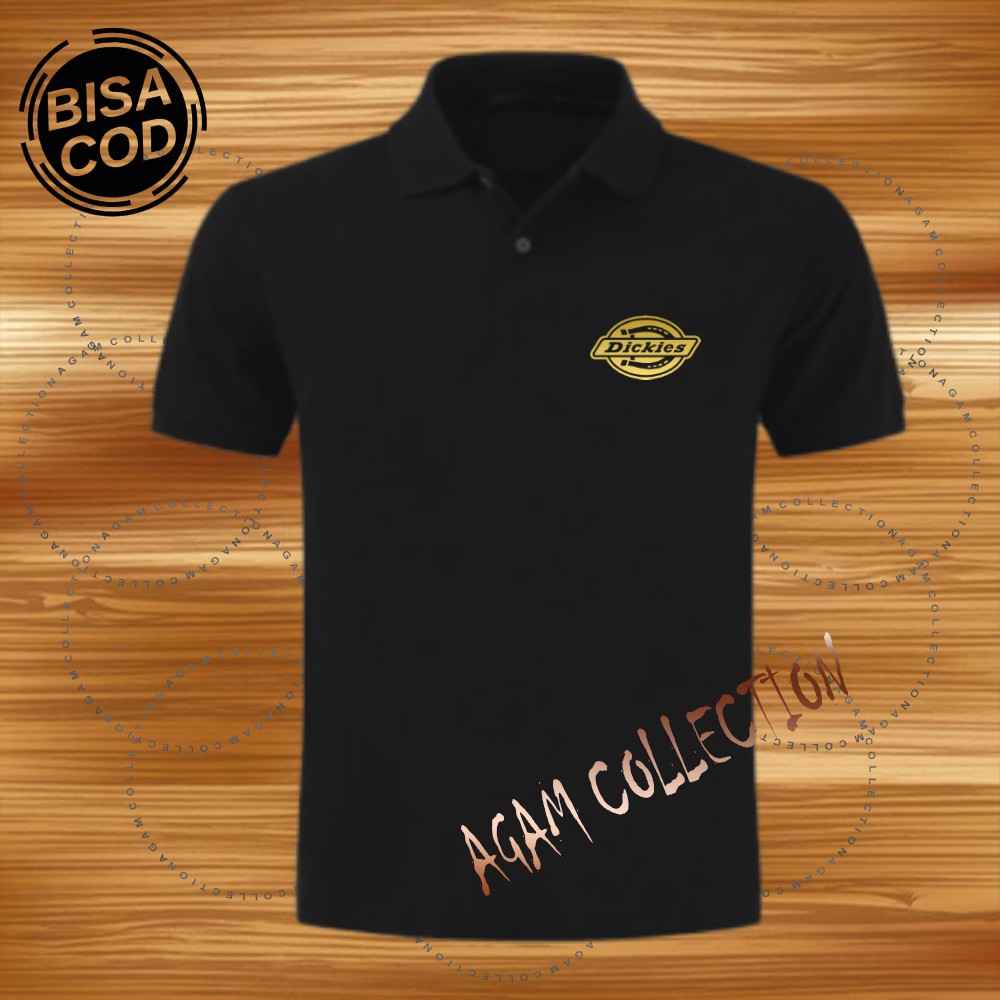 Agam Collection Baju Polo Kerah Distro D1ckie5 Text Gold Lengan Pendek Premium Quality