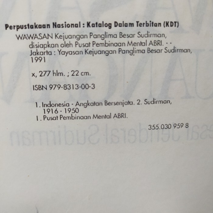 

HOT SALE!!! WAWASAN KEJUANGAN SUDIRMAN TERMURAH