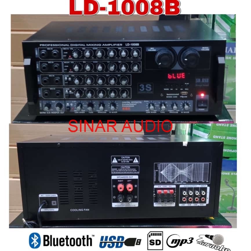 Amplifier Karaoke LD 1008 B With Bluetooth - USB - SD Card