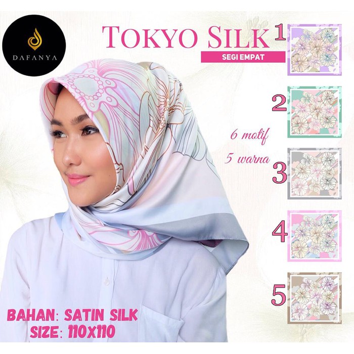 Jilbab  Segiempat Satin Silk/Jilbab Satin Tokyo Silk Dafanya