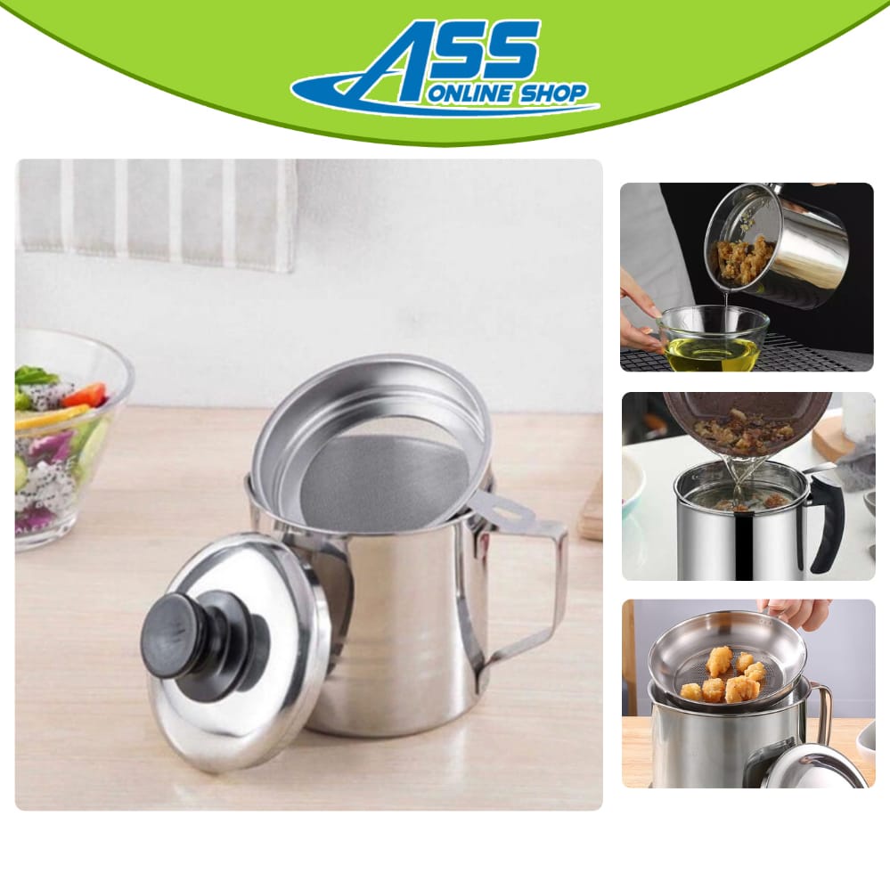 [ASS] Mug &amp; Saringan Minyak Stainlees 12cm