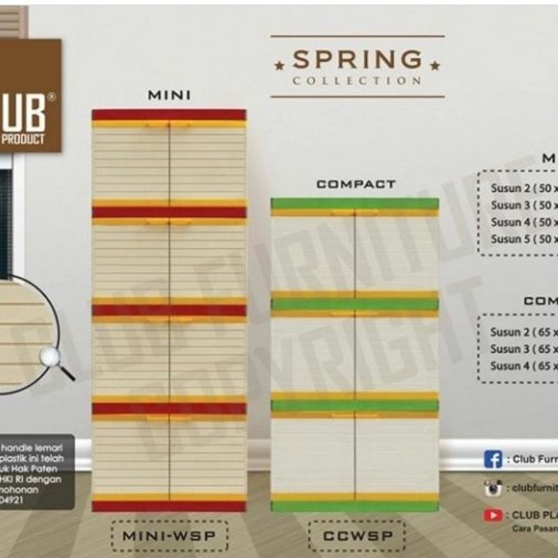 LEMARI PLASTIK 3 SUSUN CLUB