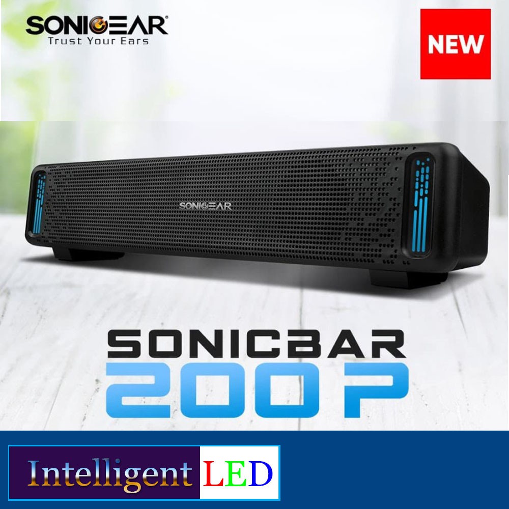 SonicGear 10W Passive Speakers 5V SoundBar Effect Lampu LED -200P