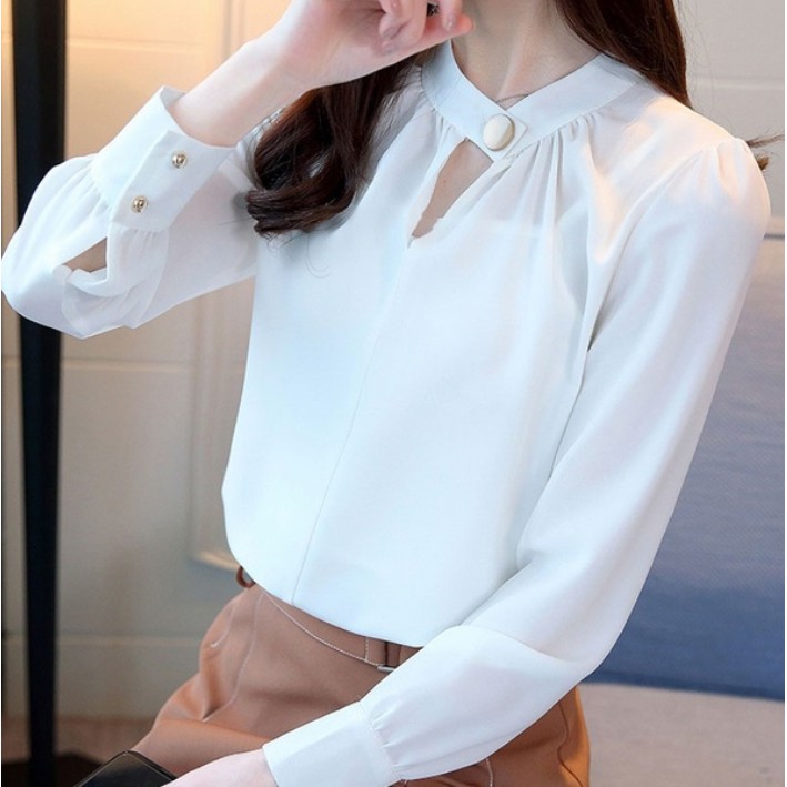 FORTGLASS OLYMPIA TOP BAJU ATASAN BLOUSE WANITA LENGAN PANJANG PAKAIAN SANTAI CEWEK WARNA HITAM-4