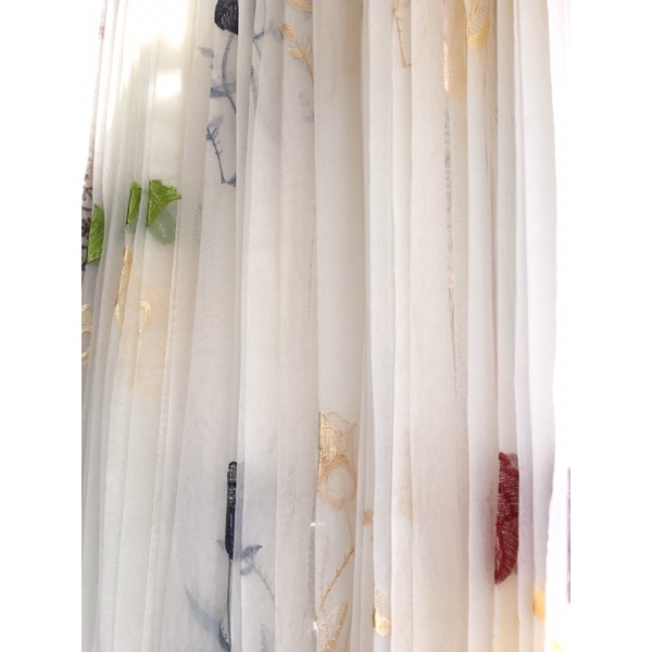 Vitrase gorden bordir bunga matahari 6 warna/puring gorden bordil/vitrage gorden/vitrase jendela