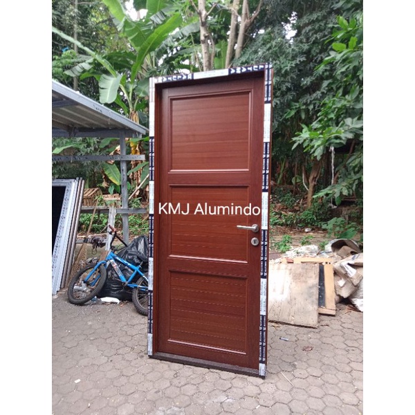 Pintu aluminium panel serat kayu alutama 90x210